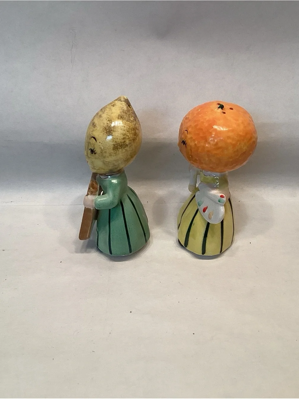 Vintage Anthropomorphic Orange & Lemon Salt & Pepper NEW OS Napco Japan 50s